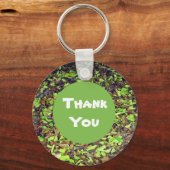 Porte-clés Merci Vert Brown Automne Feuilles Appréciation (Recto)