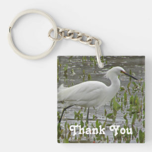 Porte-clés Merci White Egret Photo Oiseau Appréciation