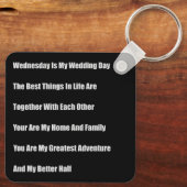 Porte-clés Mercredi Est Mon Jour De Mariage (Verso)