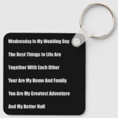 Porte-clés Mercredi Est Mon Jour De Mariage (Dos)