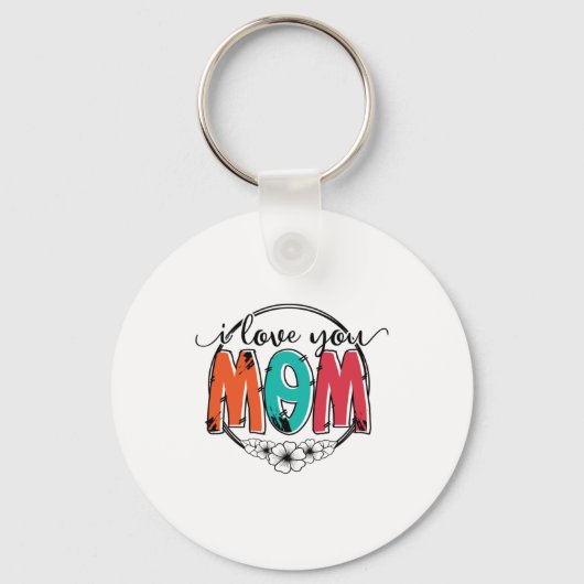 Porte-clés Mère Cadeau Je t'aime Mère (Recto)