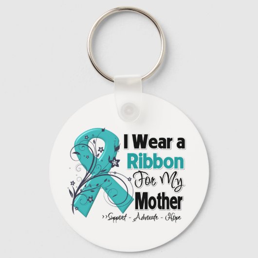 Porte-clés Mère - Cancer de l'ovaire Ruban (Recto)