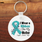 Porte-clés Mère - Cancer de l'ovaire Ruban (Recto)