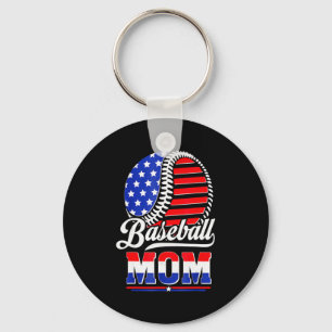 Porte-clés Mère de baseball Drapeau américain Mère