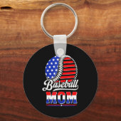 Porte-clés Mère de baseball Drapeau américain Mère (Recto)