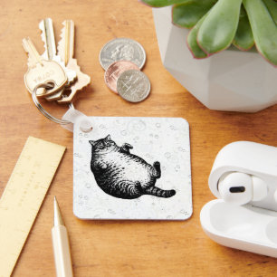 Porte-clés Mère de chat, je ne suis que peau et os pour l'ama