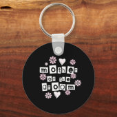 Porte-clés Mère de Groom Blanc sur Noir (Recto)