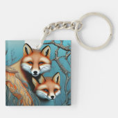 Porte-clés Mère et bébé Fox (Dos)