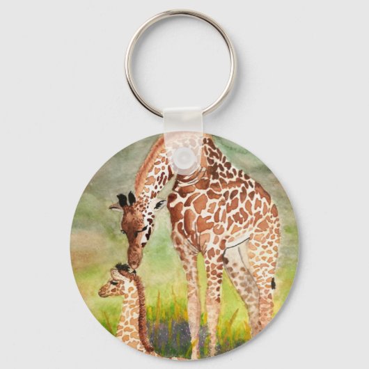 Porte-clés Mère et bébé Giraffes (Recto)