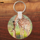 Porte-clés Mère et bébé Giraffes (Recto)