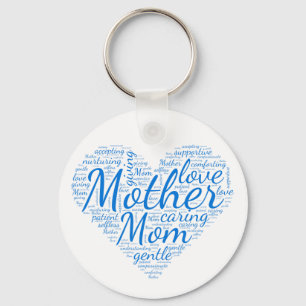 Porte-clés Mère Inspiration Coeur Aimer Mots Gros