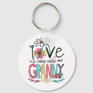 Porte-clés Mère J'Aime Être Appelée Granny Sunflower Naissanc