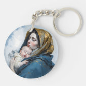 Porte-clés Mère Marie et bébé Jésus (Dos)