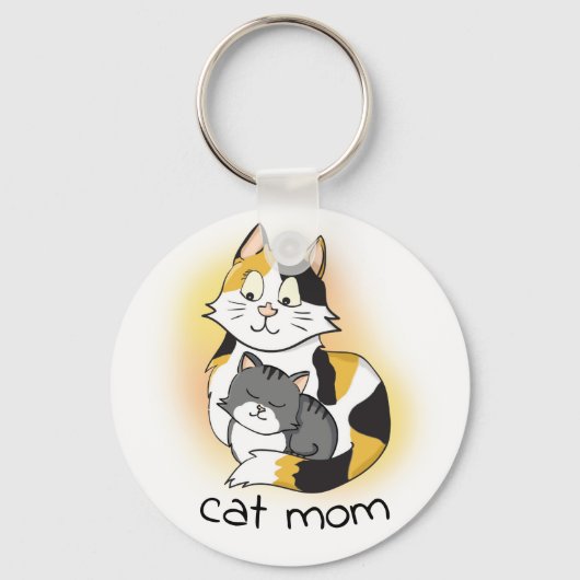 Porte-clés Mère mignonne avec Kitten Chat Maman (Recto)
