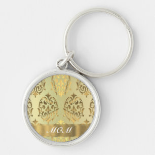 Porte-clés Mère personnalisée damas d'or