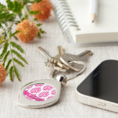 Porte-clés mères damas rose moderne (Côté )