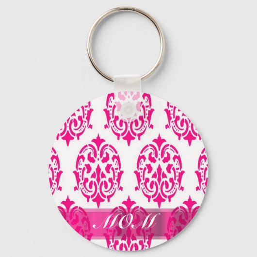 Porte-clés mères damas rose moderne (Recto)