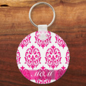 Porte-clés mères damas rose moderne (Recto)