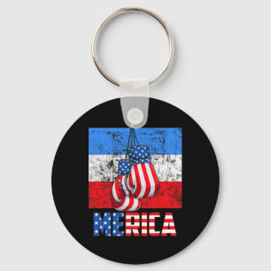 Porte-clés Merica Box Gants Drapeau américain 4 juillet Boxe