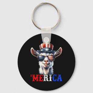 Porte-clés Merica Chèvre Patriotique 4 juillet Drôle Enfants