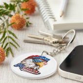 Porte-clés Merica, drapeau de l'aigle patriotique américain,  (Devant droit)