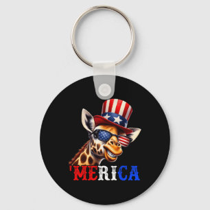 Porte-clés Merica Giraffe Patriotique 4 juillet Funny Kids Me