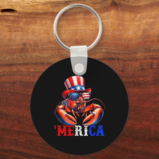 Porte-clés Merica Lobster Patriotic 4th Of July Funny Kids Me (Recto)