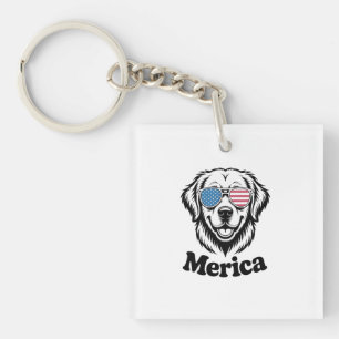 Porte-clés Merica lunettes de chien patiotique USA American F
