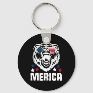 Porte-clés Merica Sungles 4 juillet Drapeau américain Ours De