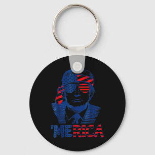 Porte-clés Merica Trump 4 juillet heureux Trump Drapeau améri