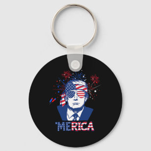 Porte-clés Merica Trump 4 juillet heureux Trump Drapeau améri