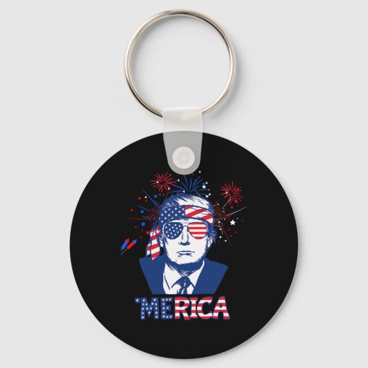 Porte-clés Merica Trump 4 juillet heureux Trump Drapeau améri (Recto)