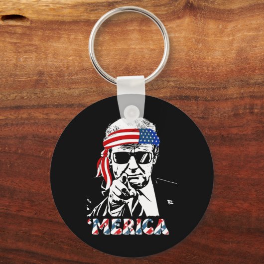 Porte-clés Merica Trump 4 juillet heureux Trump Drapeau améri (Recto)