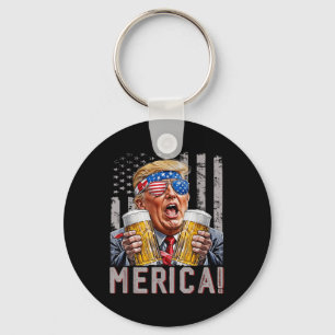Porte-clés Merica Trump Sungles 4 juillet drôle Bière Drinki