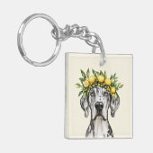 Porte-clés Merle Great Dane Chien Lemon Crown (Devant gauche)