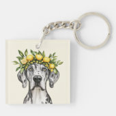 Porte-clés Merle Great Dane Chien Lemon Crown (Dos)