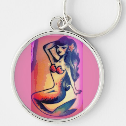 Porte-clés mermaid aux cheveux longs (Devant)