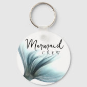 Porte-clés Mermaid Crew Aqua | Mint Seafoam Luxe Bridal Party (Verso)