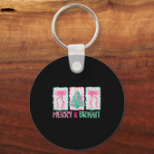 Porte-clés Merry & Bright Coquette Preppy Bow Xmas Tree W (Recto)