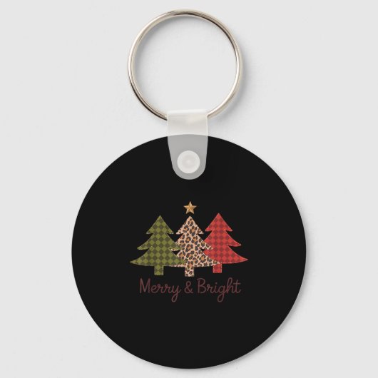 Porte-clés Merry & Bright Plaid Leopard Christmas Tree Xm (Recto)