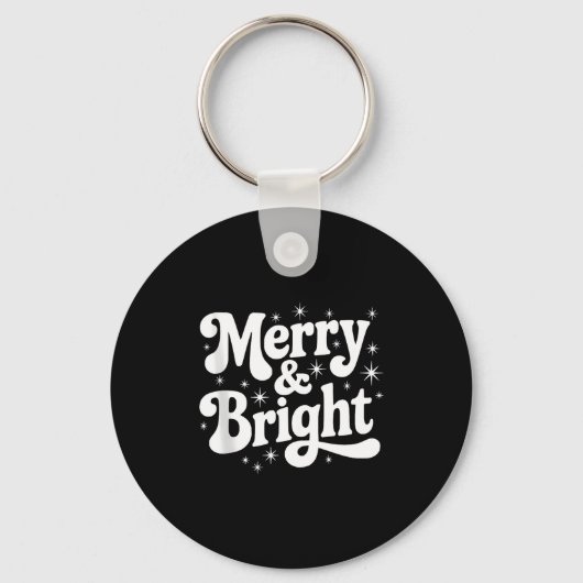 Porte-clés Merry &amp; Bright Retro Christmas Groovy Holiday  (Recto)