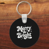 Porte-clés Merry &amp; Bright Retro Christmas Groovy Holiday  (Recto)