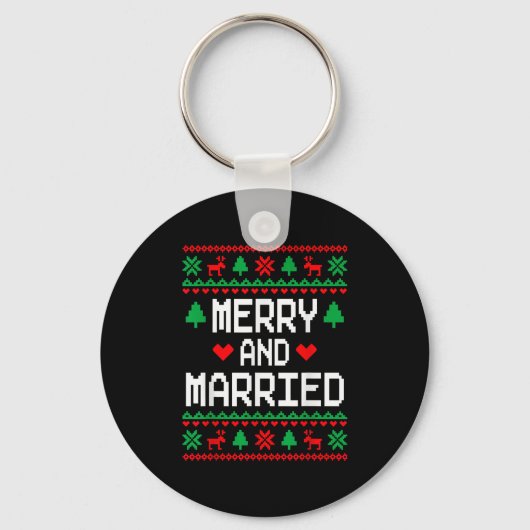 Porte-clés Merry And Married Couples Matching Ugly Christmas  (Recto)