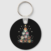 Porte-clés Merry Catmas Funny Christmas Tree, Cats Xmas Meow (Recto)