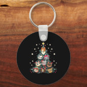 Porte-clés Merry Catmas Funny Christmas Tree, Cats Xmas Meow (Recto)
