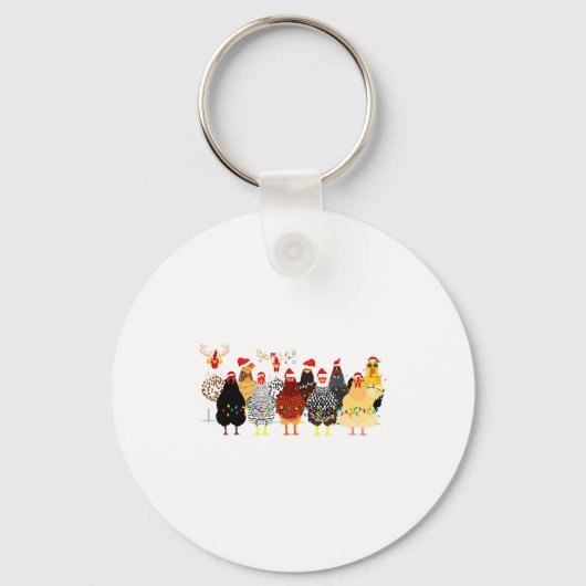 Porte-clés Merry Chickmas Chicken Christmas Ornament Lights S (Recto)