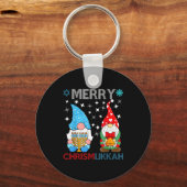Porte-clés Merry Chrismukkah Funny Gnomes Christmas And Hanuk (Recto)