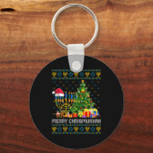Porte-clés Merry Chrismukkah Happy Hanukkah Ugly Sweater Fami (Recto)