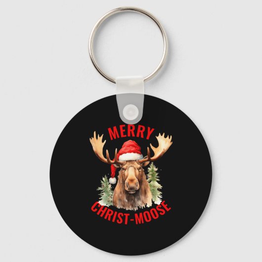 Porte-clés Merry Christ Moose Funny Christmas Moose  (Recto)