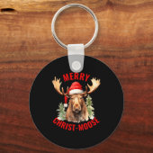 Porte-clés Merry Christ Moose Funny Christmas Moose  (Recto)